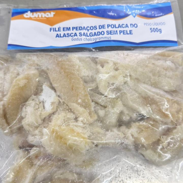 Filé de polaca salgada desfiada